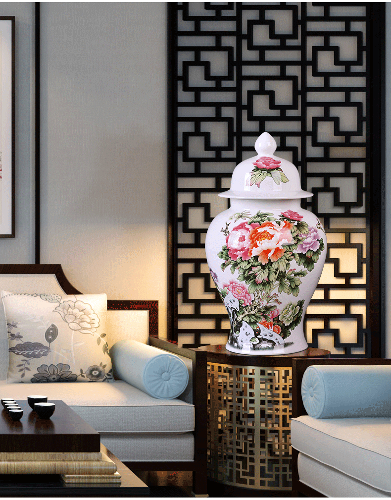 Jingdezhen ceramic vase pastel eggshell porcelain flower arrangement sitting room adornment study ancient frame of Chinese style household furnishing articles