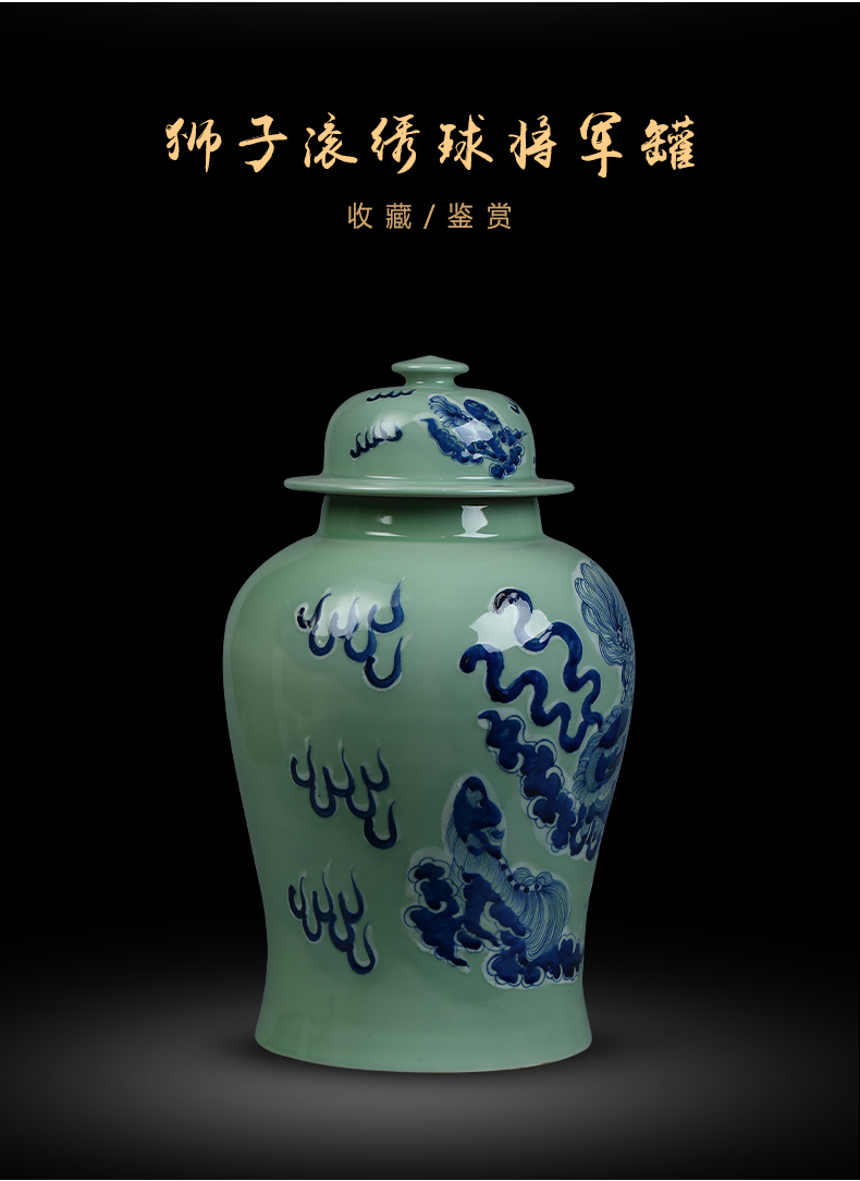 Jingdezhen ceramic vase landing a large sitting room of Chinese style flower arranging porch is decorated furnishing articles opening gifts blue and white porcelain