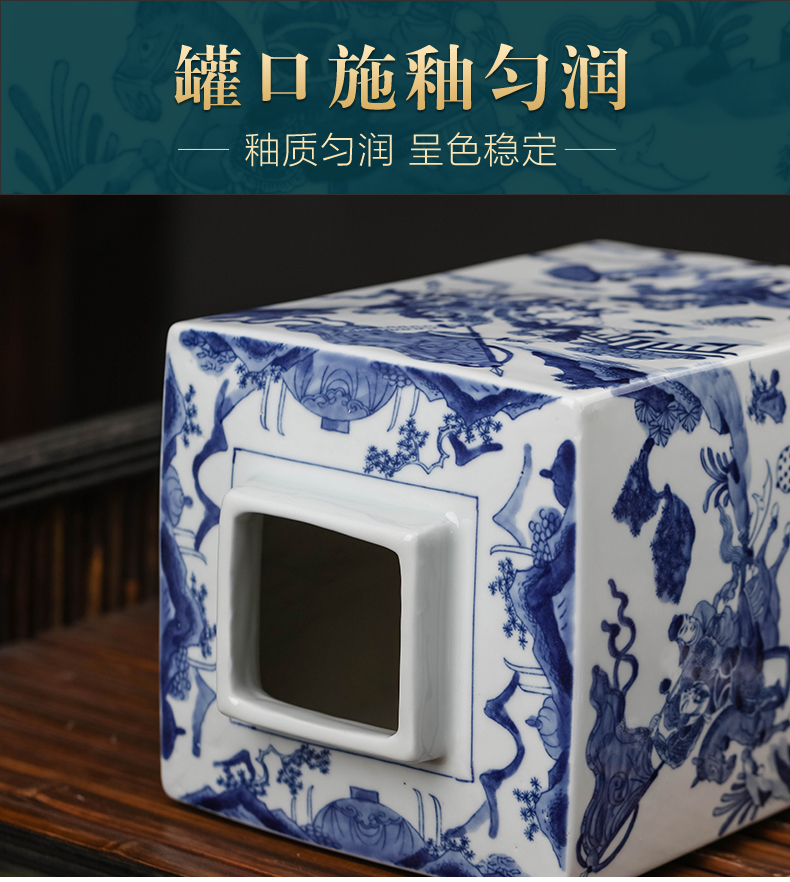 Jingdezhen ceramic quartet storage tank with cover seal caddy fixings snack jars of moisture proof household adornment furnishing articles