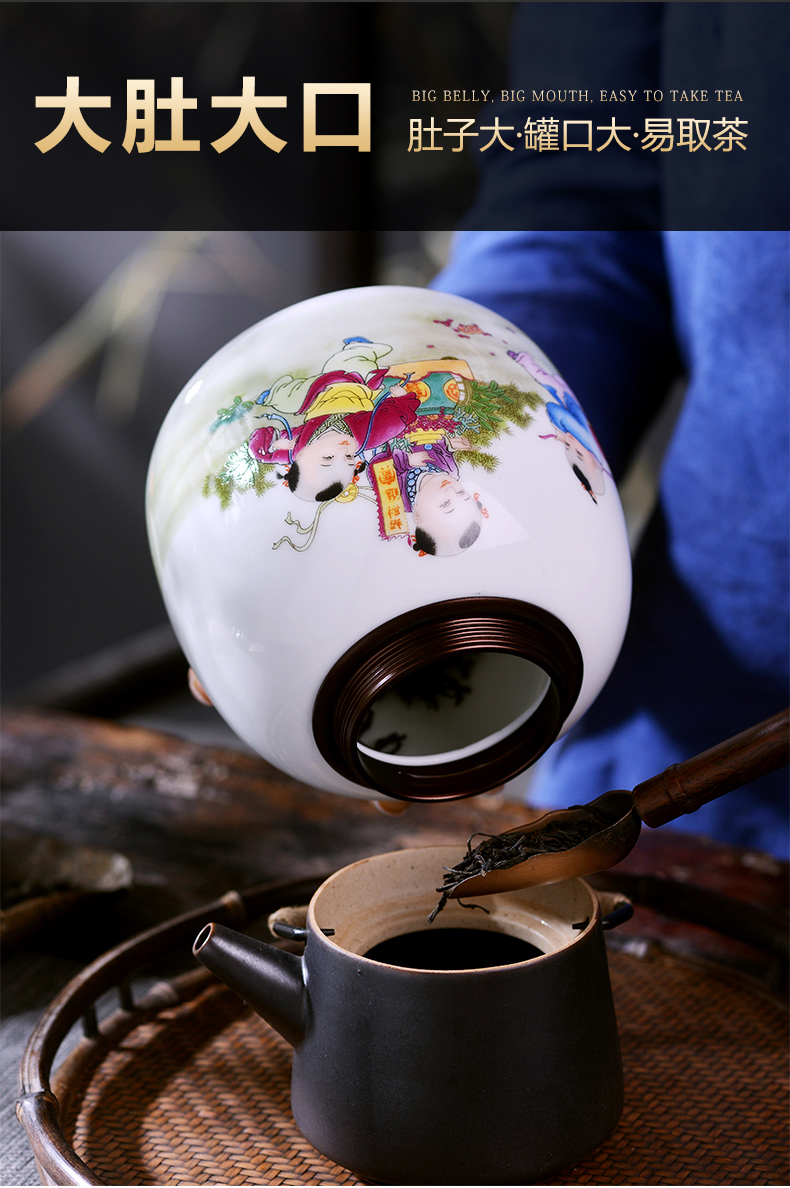 Jingdezhen porcelain tea pot small household of Chinese style decoration furnishing articles sealed container puer tea POTS