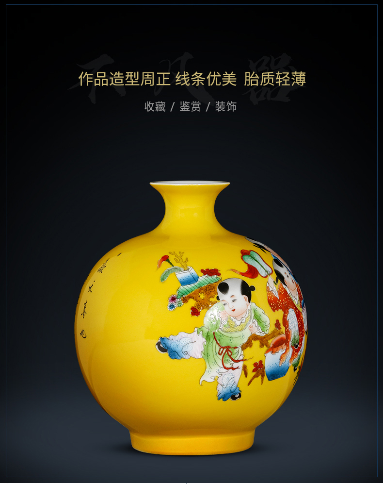 Jingdezhen ceramic vases, flower arrangement sitting room place hand - made porcelain of the lad TV ark, of Chinese style household ornaments