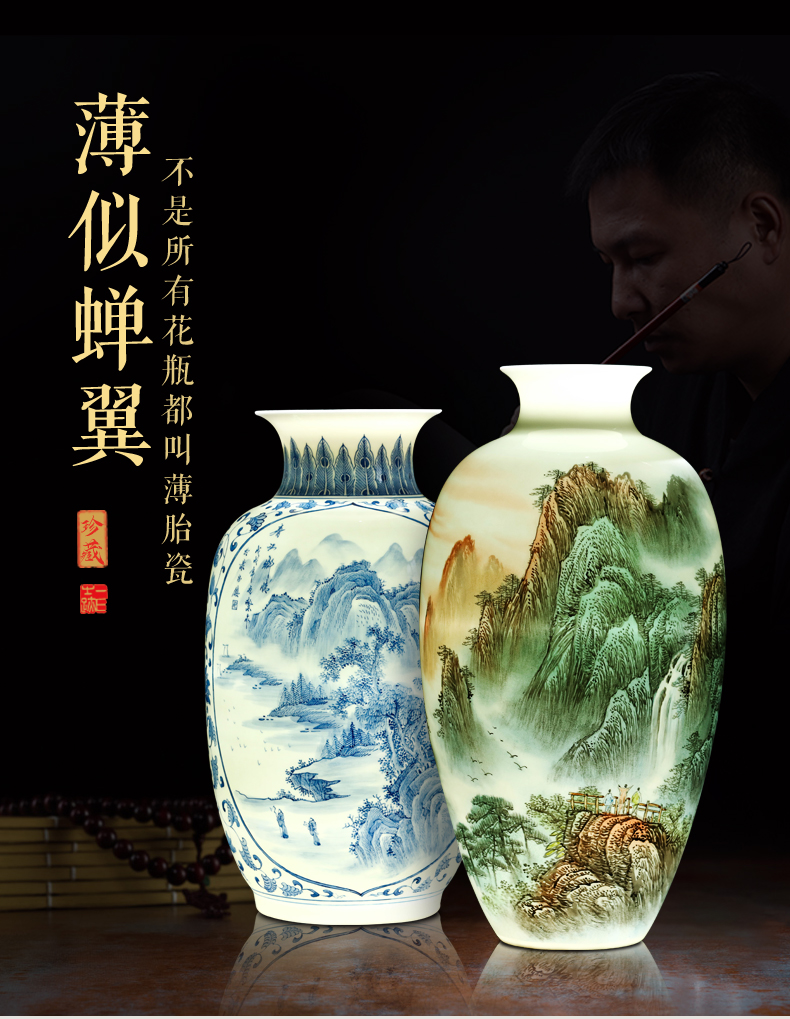 Jingdezhen ceramics hand - made vases, flower arrangement sitting room place, a large Chinese style household TV ark, decorative arts and crafts