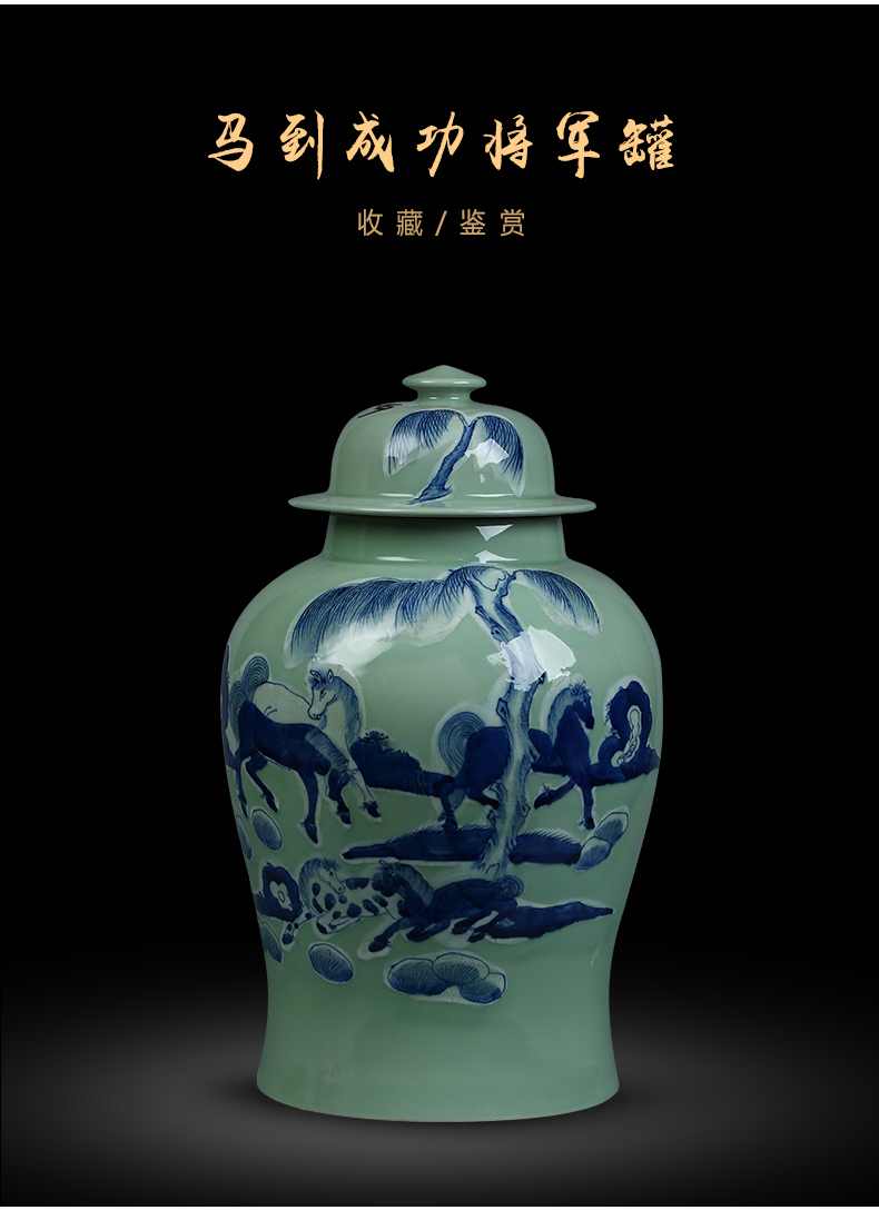 Jingdezhen ceramic vase landing a large sitting room of Chinese style flower arranging porch is decorated furnishing articles opening gifts blue and white porcelain