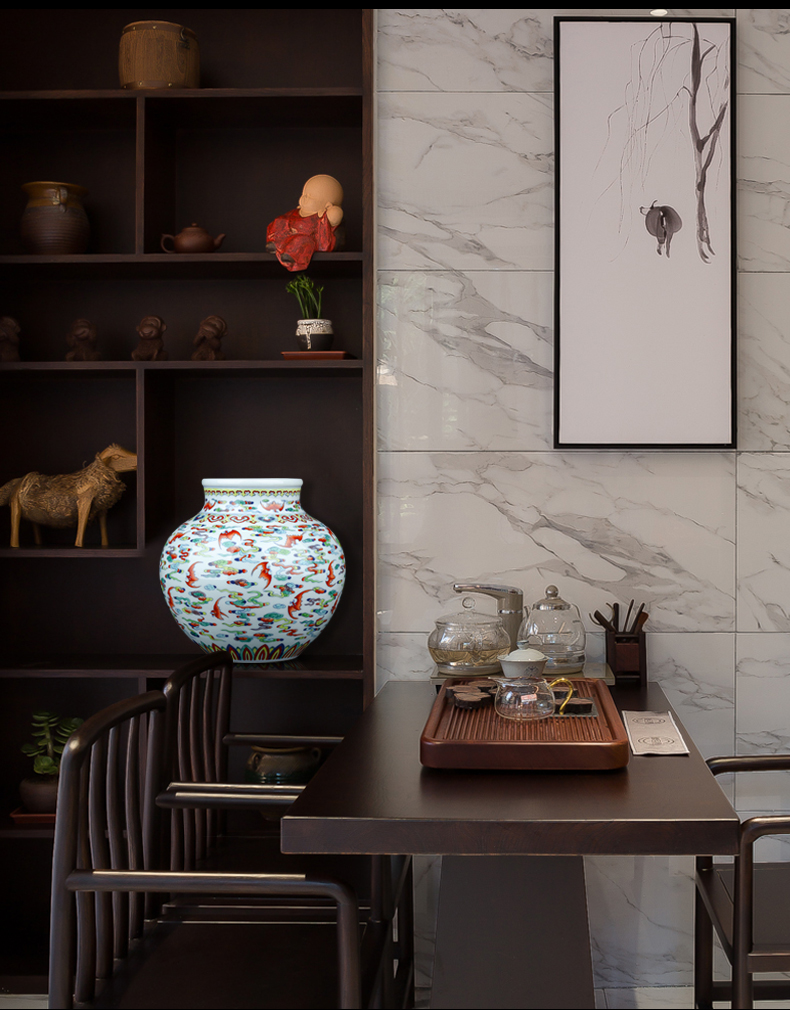 Porcelain of jingdezhen blue and white color bucket hand - made ceramics vase of new Chinese style to decorate the living room TV ark, furnishing articles arranging flowers
