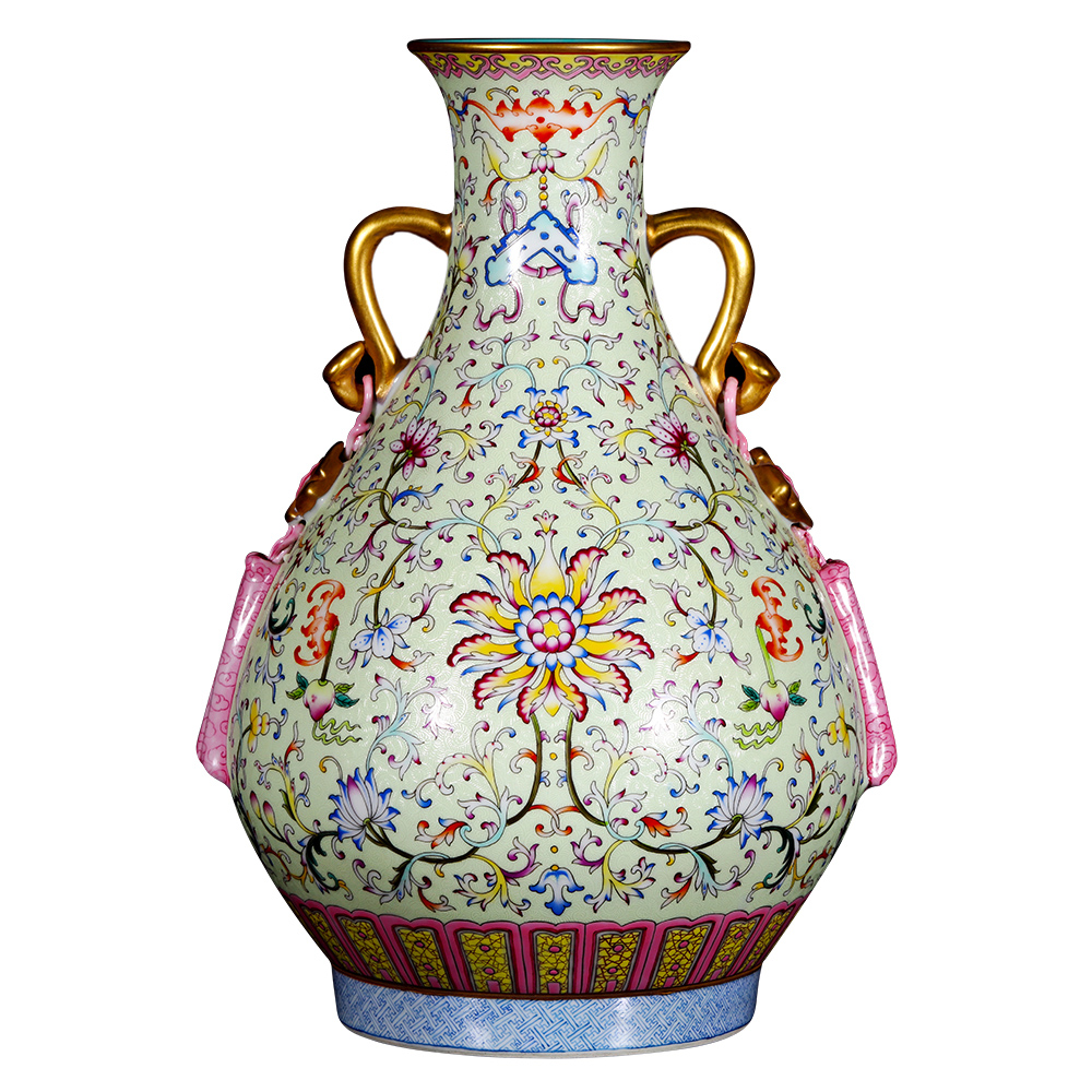 Archaize of jingdezhen ceramics steak flower ruyi ears okho spring vases, new Chinese style club sitting room adornment