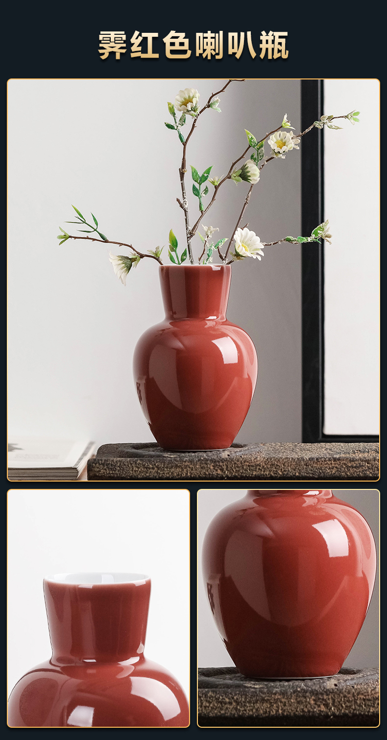 Jingdezhen ceramic flower implement furnishing articles flower vase of new Chinese style originality contracted sitting room desktop office decoration