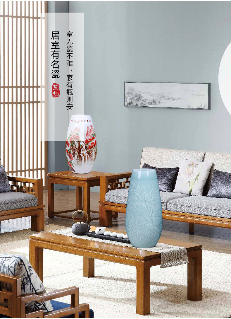 Porcelain of jingdezhen ceramic vases, flower arrangement sitting room adornment hand - made scenery of new Chinese style household TV ark, furnishing articles