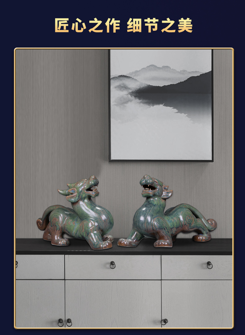 Jingdezhen porcelain in plutus the accumulate its porcelain the mythical wild animal furnishing articles ceramics handicraft shops sitting room adornment of the study