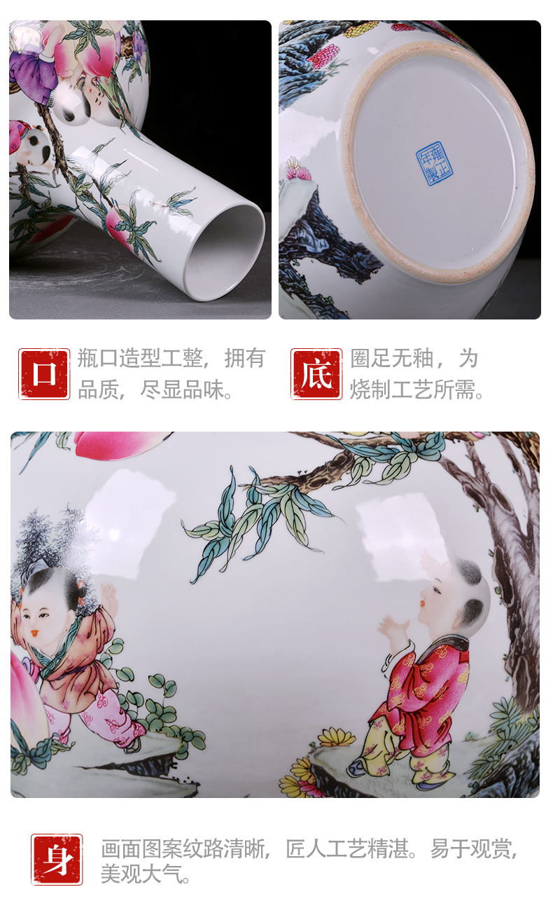 Jingdezhen ceramics, vases, flower arranging archaize sitting room famille rose porcelain Chinese style furnishing articles TV ark, home decoration