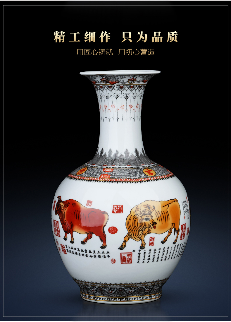 Jingdezhen ceramics powder enamel vase flower arranging place to live in the sitting room porch TV ark, decoration craft gift