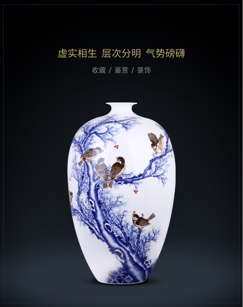 The Master of jingdezhen ceramics vase hand - made Chinese flower arranging sitting room adornment rich ancient frame study office furnishing articles