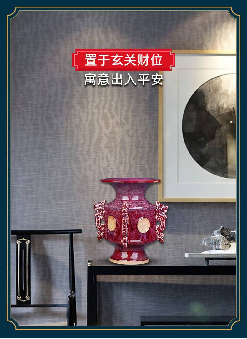 Jingdezhen ceramics, vases, antique Chinese style living room home decoration up with jun porcelain ruyi handicraft furnishing articles