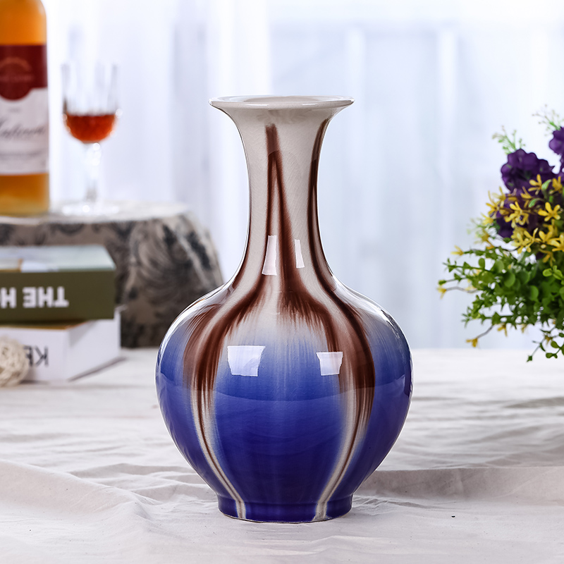 Jingdezhen ceramics glaze cracks on the vase fashion contracted and I adornment handicraft furnishing articles in the living room