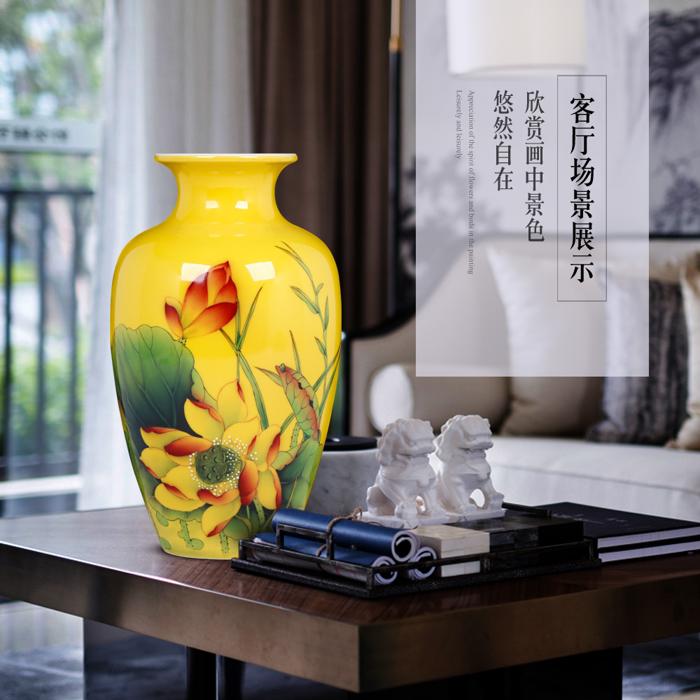 Jingdezhen ceramics furnishing articles hand - made of lotus pond scent vase Chinese style household table decoration decoration