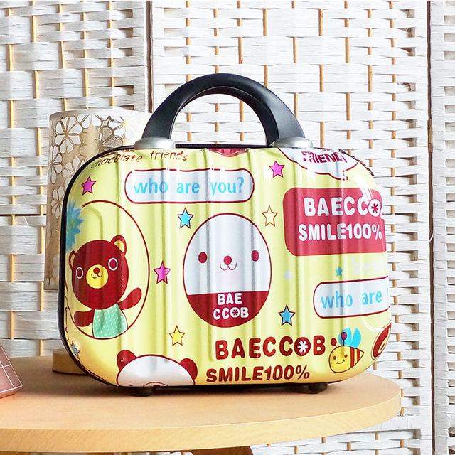 Cute Portable 14 Painted Cartoon 16 Inch Suitcase Small Suitcase Female Mini Travel Cosmetic Case Storage Bag