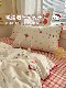 ins Wind Cartoon Cat Pure Cotton Four-Piece Set 100% Cotton Bed Sheet Duvet Cover Quilt Cover Fitted Sheet Dormitory Bed Three-Piece Set
