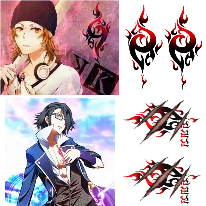 K Anime Nekomimi Tattoo Stickers Suou Takatora Cosplay Fushimi Water Transfer Temporary Stickers Fushimi Amebiko