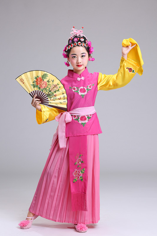 Trang phục Qiaohua Dan cho trẻ em Trang phục opera Bắc Kinh có trang phục khiêu vũ Quần áo biểu diễn kịch cho trẻ em Xiaohuadan trang phục động vật cho trẻ em