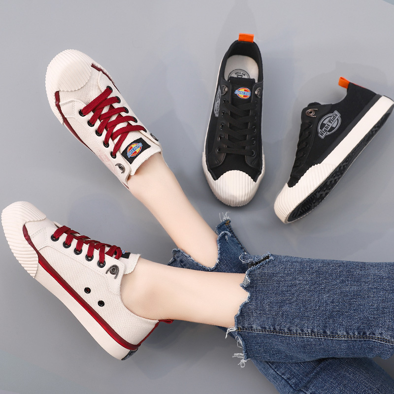 Cookie shoes women ins tide net red white shoes 2020 foreign school autumn women's shoes new wild flat canvas shoes