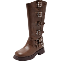 Aogu Shiden Western Cowboy Boots Womens Summer 2024 New Thick-Soled Knight Boots Large Tubes Over the Knee Boots