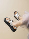 Silver Sandals for Women 2025 New Summer High-Bottom Sports Thick-Soled Outer Wear Sandals Roman Soft-Soled Beach Sandals