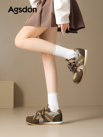 Thick-soled moral training shoes for women 2025 new winter huge good-looking retro heightening super hot casual ballet Forrest sneakers