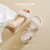 Сандалии на платформе, летняя обувь, белая спортивная подходит с юбкой, пляжные слайдеры, французский стиль