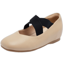 Augu Shiden inner heightening ballet shoes womens shoes 2024 new summer Mary Jane sandals flat French shoes