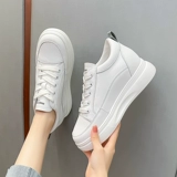 [Нет возврата, нет обмена] Белые женские туфли 2025, новые популярные весенне-осенние универсальные тренировочные туфли на толстой подошве, парусиновые кроссовки