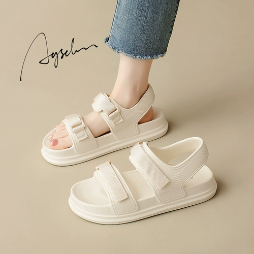 Сандалии, летняя комфортная обувь на платформе, спортивные пляжные слайдеры на липучке, тапочки