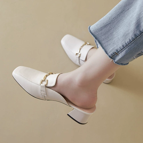 Тапочки, обувь, летние слайдеры, сандалии на платформе, 2024 года, из натуральной кожи