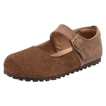 Toast Shoes Womens Summer 2024 New Autumn Birkenstock Shoes Ballet Mary Jane Shoes Flat Baotou Slip-On