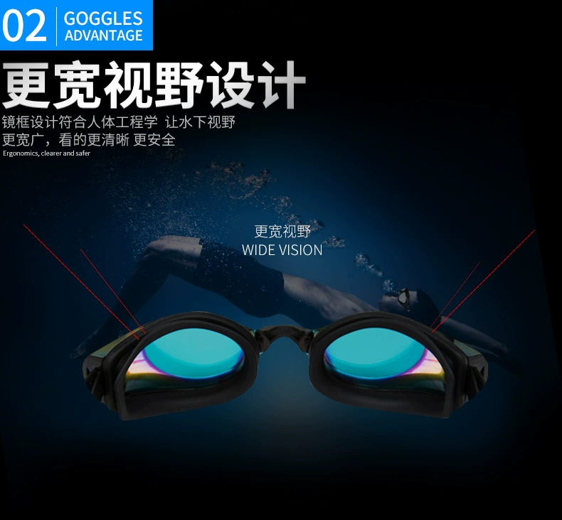 Kính râm Li Ning chính hãng 2018 mới, kính bơi chống sương mù HD cho nam và nữ kính râm