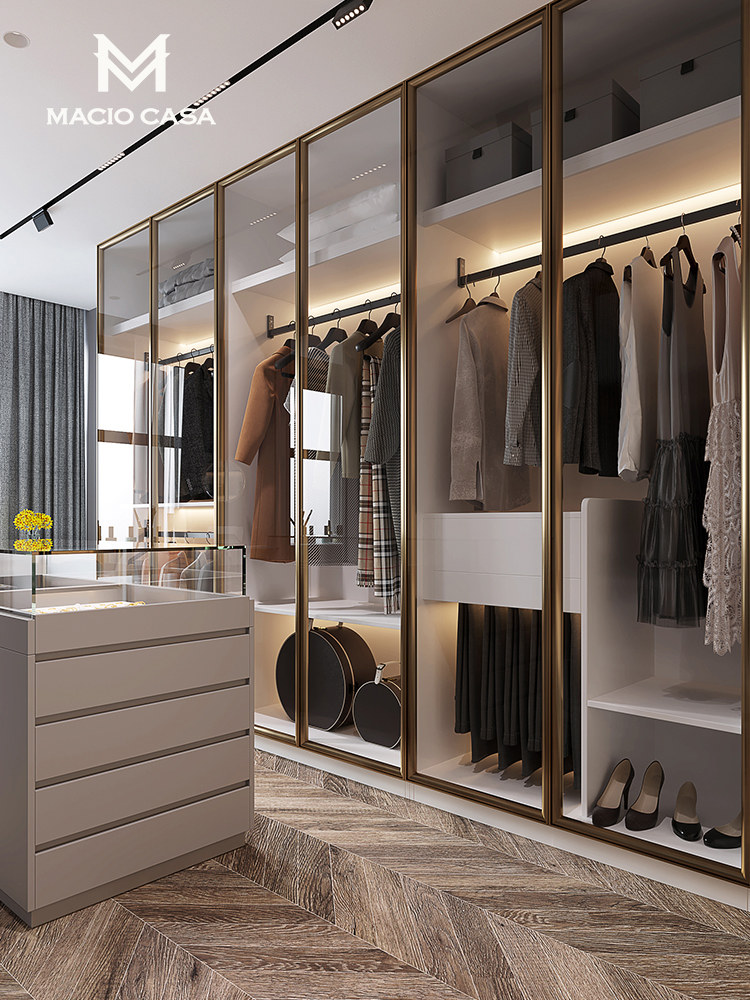 Margot cloakroom custom bedroom open cloakroom Guide table Light luxury dressing table custom mini cloakroom