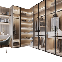 Mag cloakroom Customised minimalist overall bedroom light lavish glass door wardrobe set for walk-in cloakroom