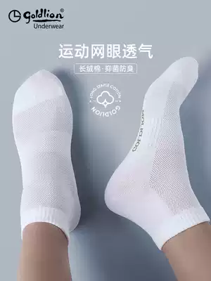 Jinlilai socks men's summer mesh sports socks white socks breathable thin antibacterial deodorant cotton socks casual socks