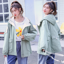 Maternity autumn jacket womens 2021 Korean fashion new cotton casual windbreaker loose out cardigan top