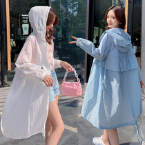 孕妇装夏季防晒衣新款2024时尚长款大码宽松胖MM外套防紫外线上衣