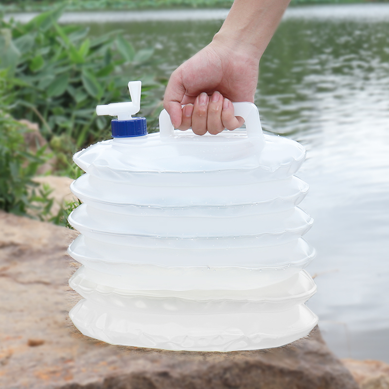 Outdoor folding bucket cross-country camping with bucket foldable PE material 3-15 litres of non-toxic and tasteless environmentally friendly portable-Taobao