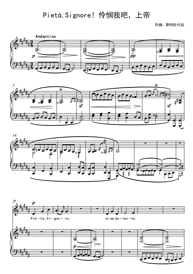PietàSignore have mercy on me God-B key--F bG G bA B C D bE E transpose