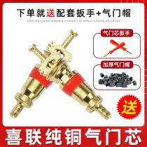 Pure copper car tire valve core universal battery electric motorcycle valve cap bicycle valve needle wrench