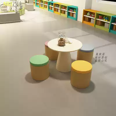 Nordic children's toy table and stool Kindergarten learning desk combination Solid wood commercial table and stool set customization