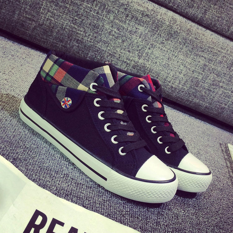 Winter new Korean version high-top canvas shoes white shoes student shoes board shoes women's shoes warm thickened plus velvet two cotton shoes