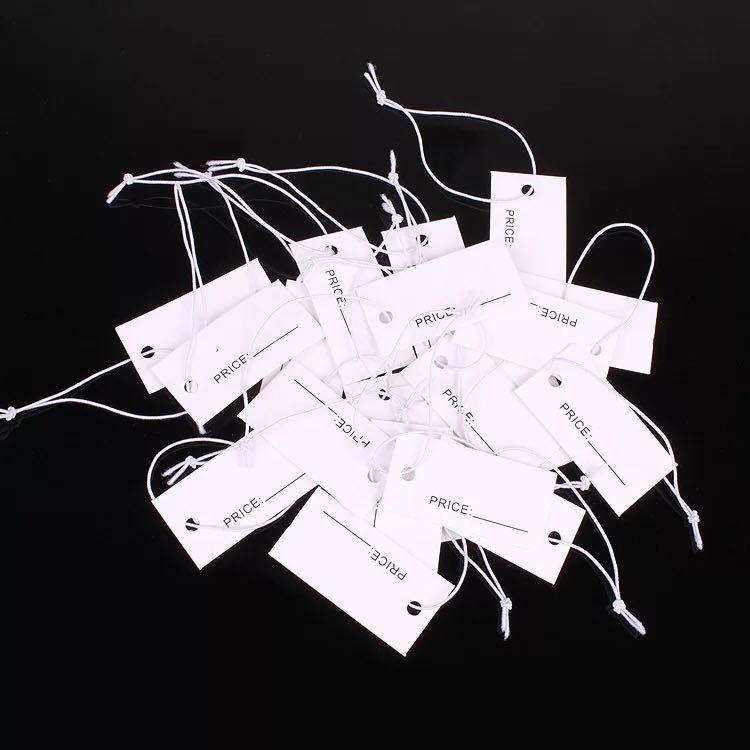 Special prices with elastic rope jewelry tags blank commodity price tags 1 7*3 4cm 100 packages