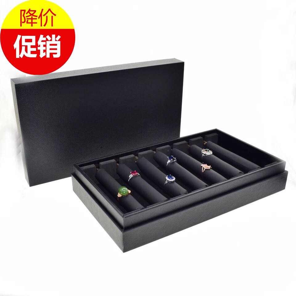 Ring Rod Inclusion Box Convenient Ring Show Travelbox Export Black Leather Ring Bag Jewelry Exhibition