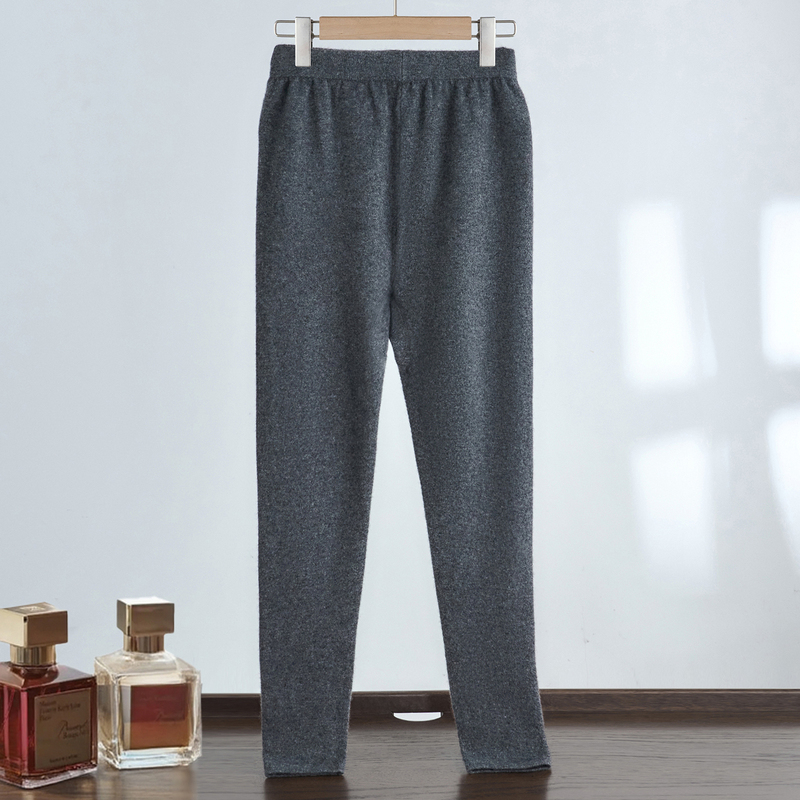 2025 Autumn and Winter New Women's Cashmere Leggings Elastic High Waist Inner Wear Warm Wool Knitted Pants