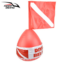 PVC Mouth Blown Diving Buoy Mouth Blow Inflated Offshore DIVER BELOW Floating Ball Surface Diver Positioning Caution