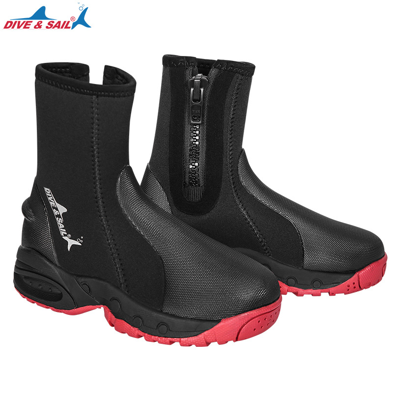 Divesail Diving Shoes High Cylinder Diving Boots Male and female Anti-cutting Anti-slip 5mm Thickened Traceability Creek Catch-up Sea Snorkeling Shoes