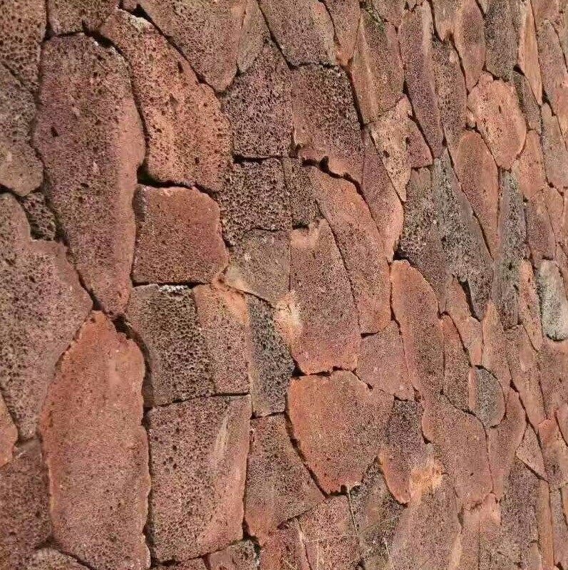 New Pint Volcanic Stone Wall Brick Red Volcanic Rock Slab Background Wall Stone Sweat Steam Room Slices Culture Stone Mushroom Stone
