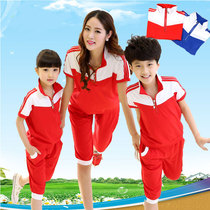 Pure Cotton Children School Uniform Summer Clothing Kindergarten Garden Clothing Sports Suit Elementary School Students Short Sleeve Casual Summer Class Teachers